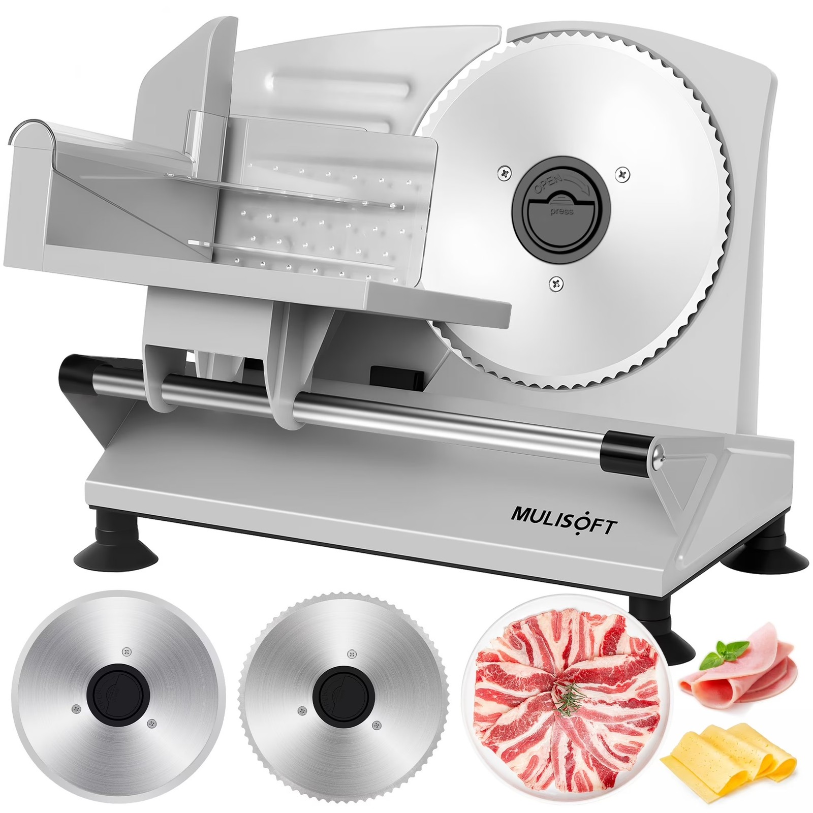 MULISOFT Meat Slicer Electric Deli Food Slicer with Removable Stainless Steel gallery