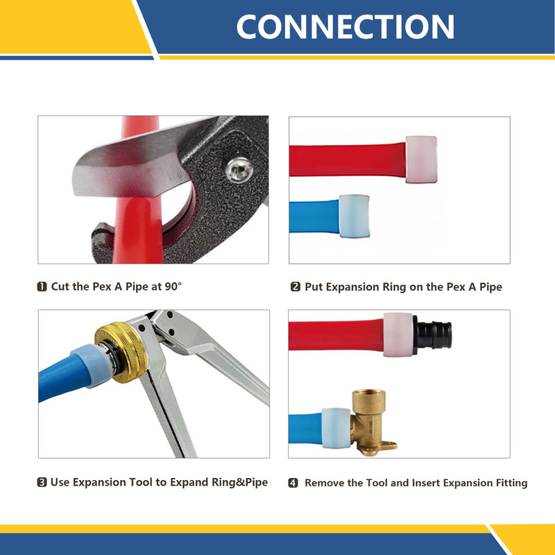 EFIELD (2-50 Pack) Pex A End Cap 1/2" Plug Expansion Brass Fitting Lead Free gallery