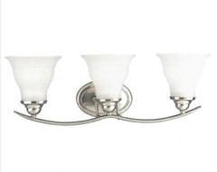 Progress Lighting P3192-09 Trinity 3-Light Brushed Nickel Bathroom Vanity Light