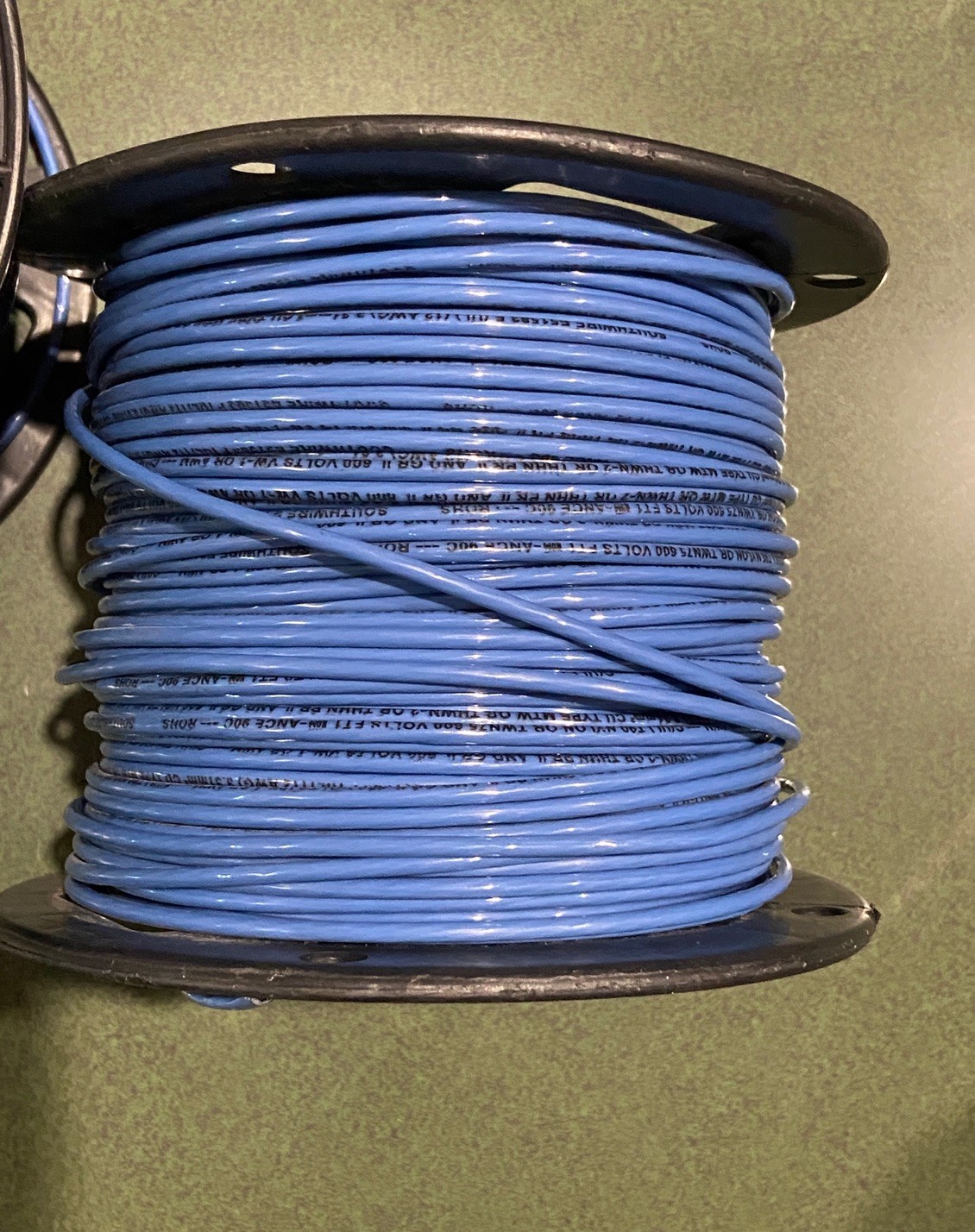 500 ft. #12 Blue Stranded **( Partial Spool Of 435’)12 AWG 12 Gauge CU THHN Wire gallery
