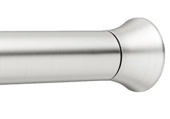 Brushed Nickle Easy install shower curtain tension rod, adjustable length, 42-73