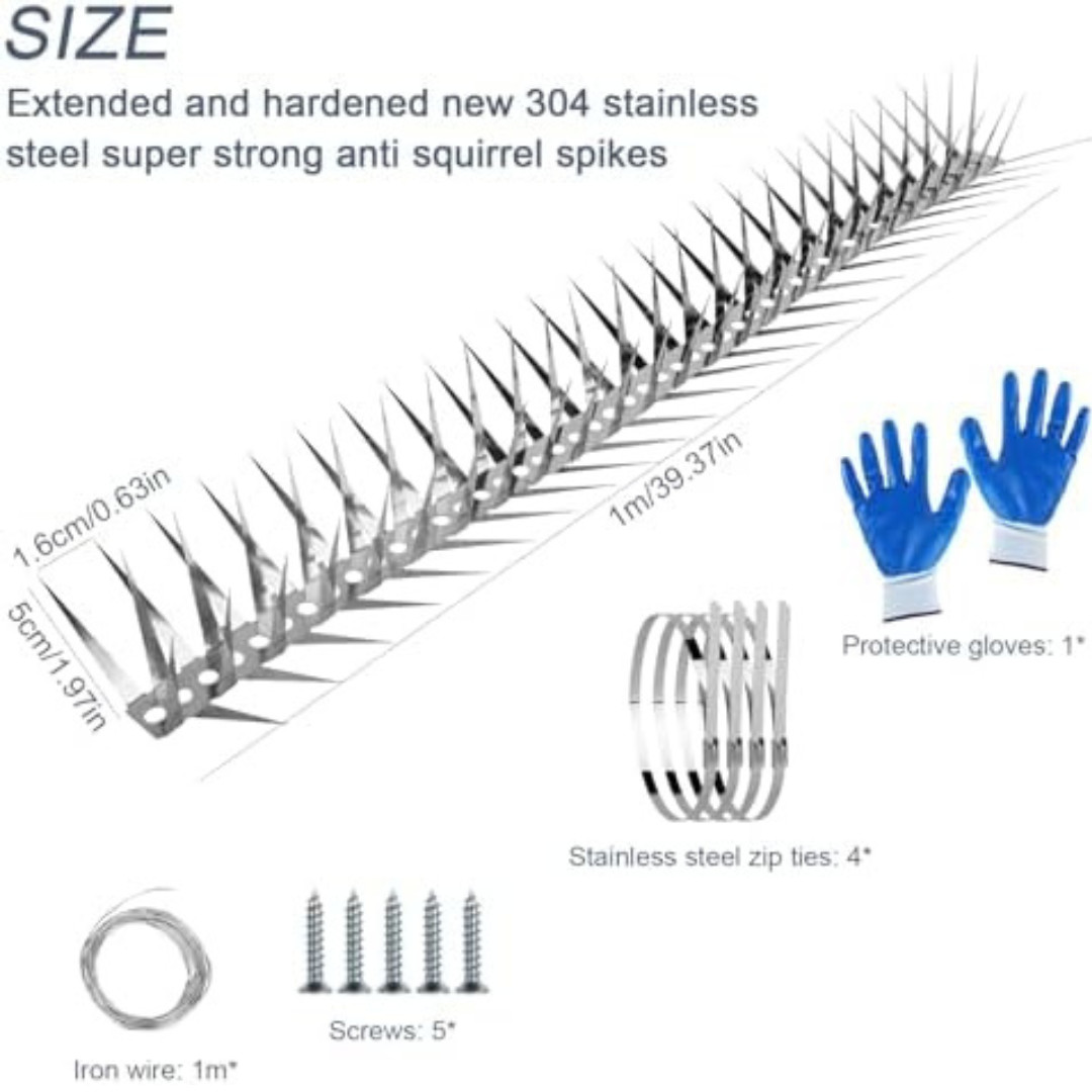 40Inch Raccoon Squirrel Spikes Deterrent for Bird Feeder PoleTree Baffle for Sq gallery