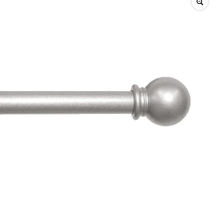 2- Mainstays Adjustable 48”-84” Nickel Ball Curtain Rod Nickel 5/8” New