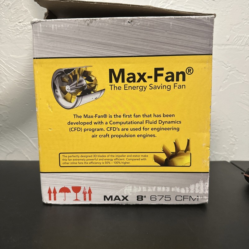 Exhaust Blower Ventilation Hydroponics, Can Fan Max Fan 8" 675 CFM EL008 E2 01 gallery