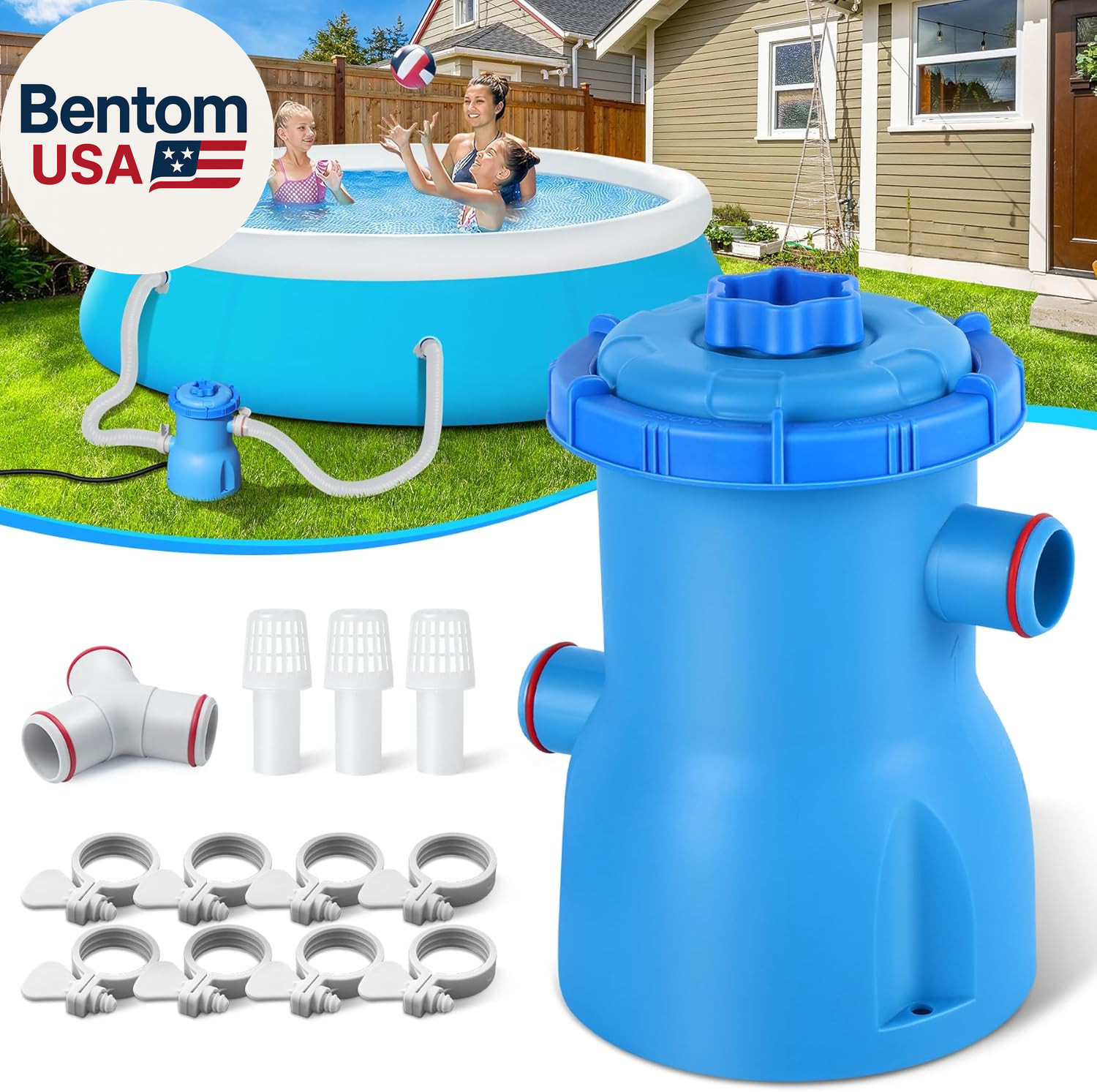 300 GPH Pool Filter Pump for Small above Ground Pools, ETL Certified Pool Cartri gallery