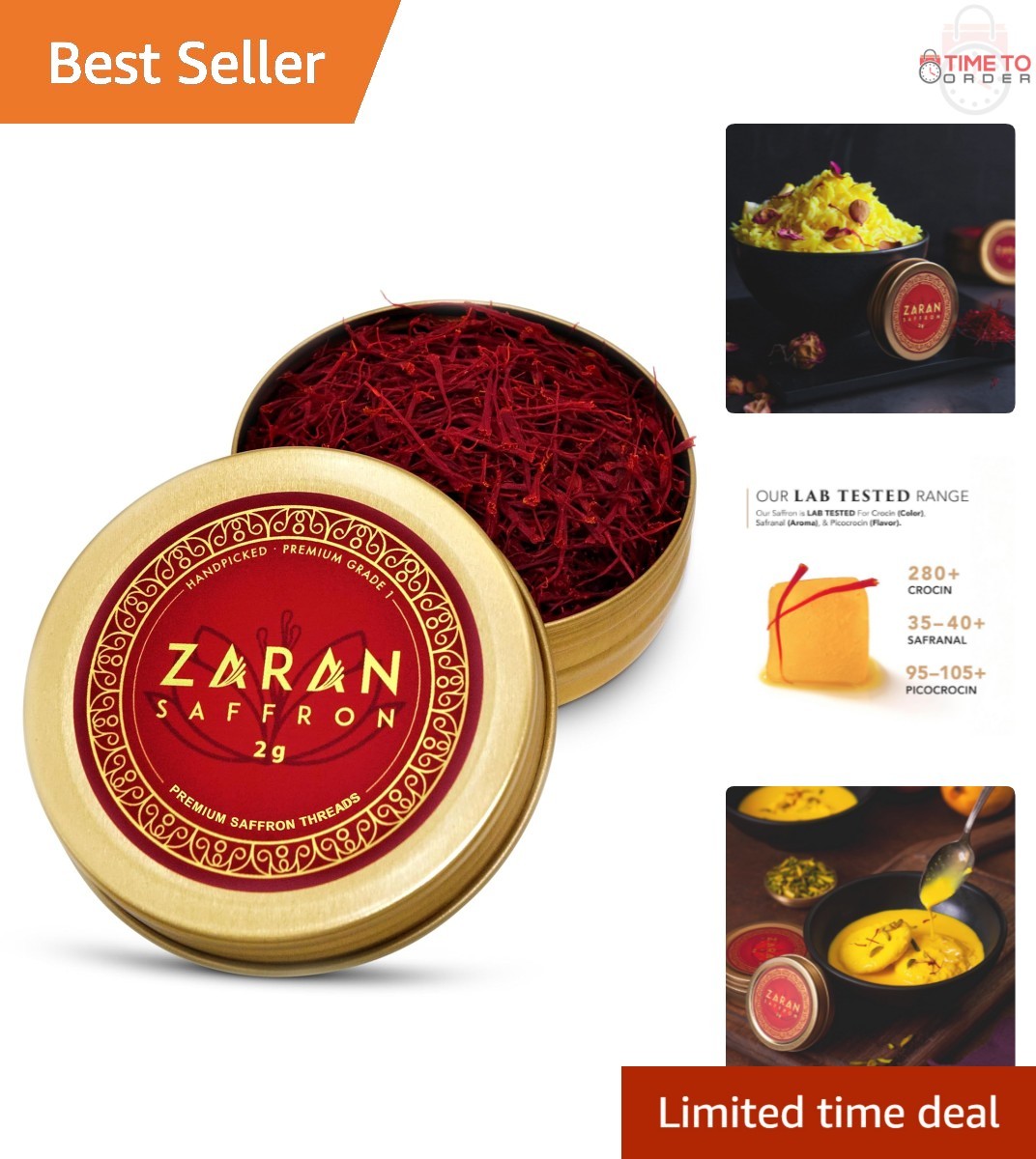 Saffron Threads 2g Super Negin Pure Spice for Paella Risotto Tea gallery