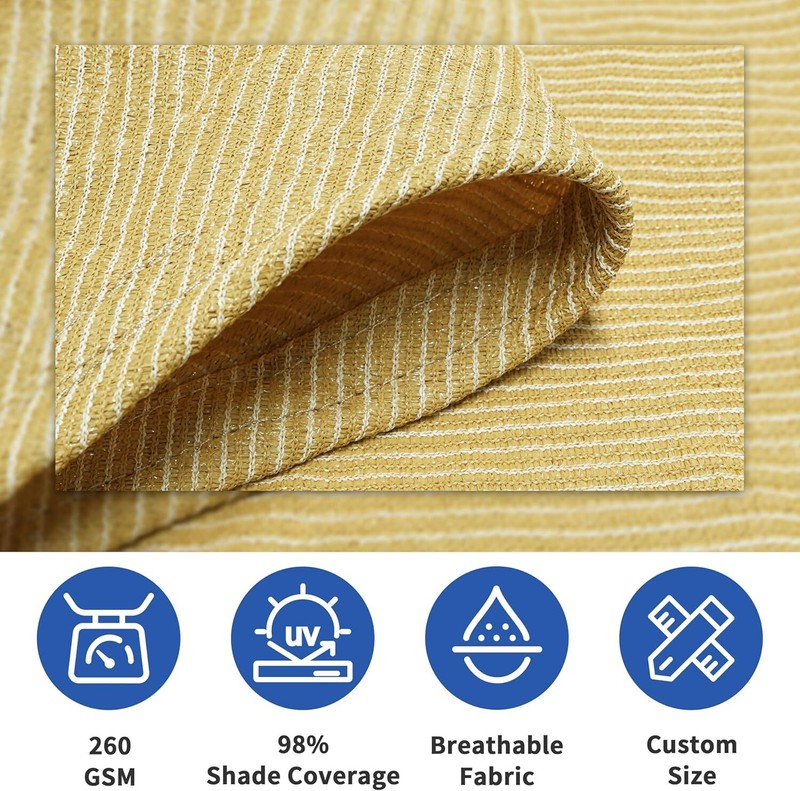 ColourTree Pro Ring Triangle Sun Shade Sail, 260 GSM Fabric Heavy Duty gallery