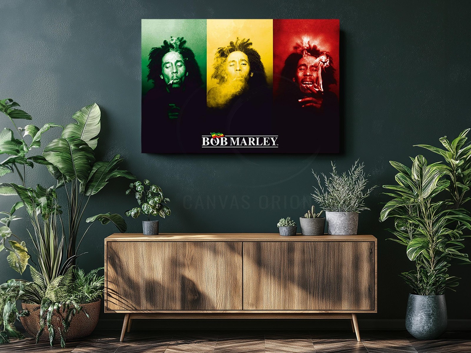 Bob Marley Smoking Canvas Print - Ready to Hang Home Decor Poster, Wall Art gallery
