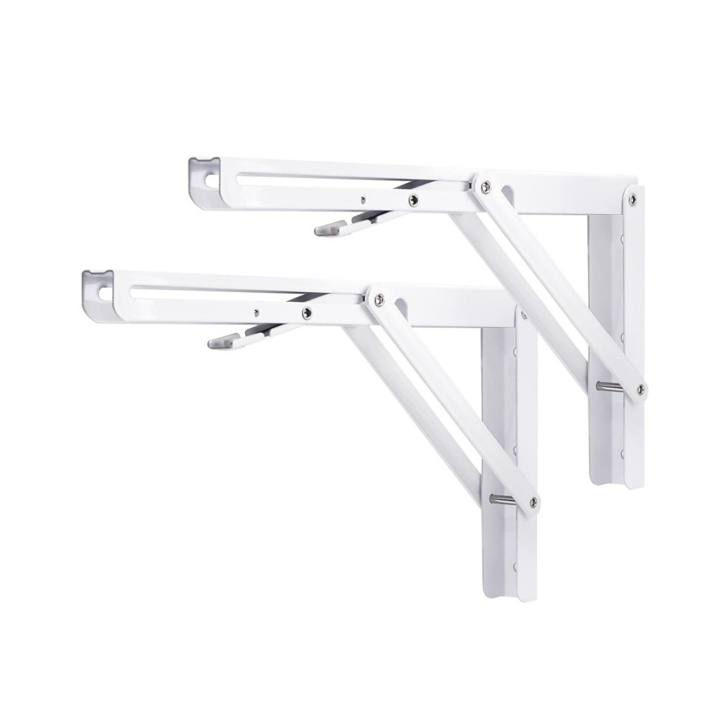 Folding Shelf Brackets - 2 Pcs Heavy Duty Stainless Steel Collapsible - 8-16Inch