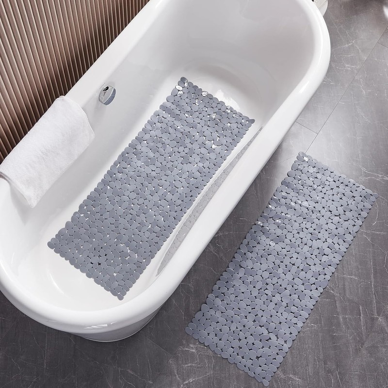 Durable 40" x 16" Non-Slip Bath Mat - Eco-Friendly Shower Mat with Drain Holes gallery