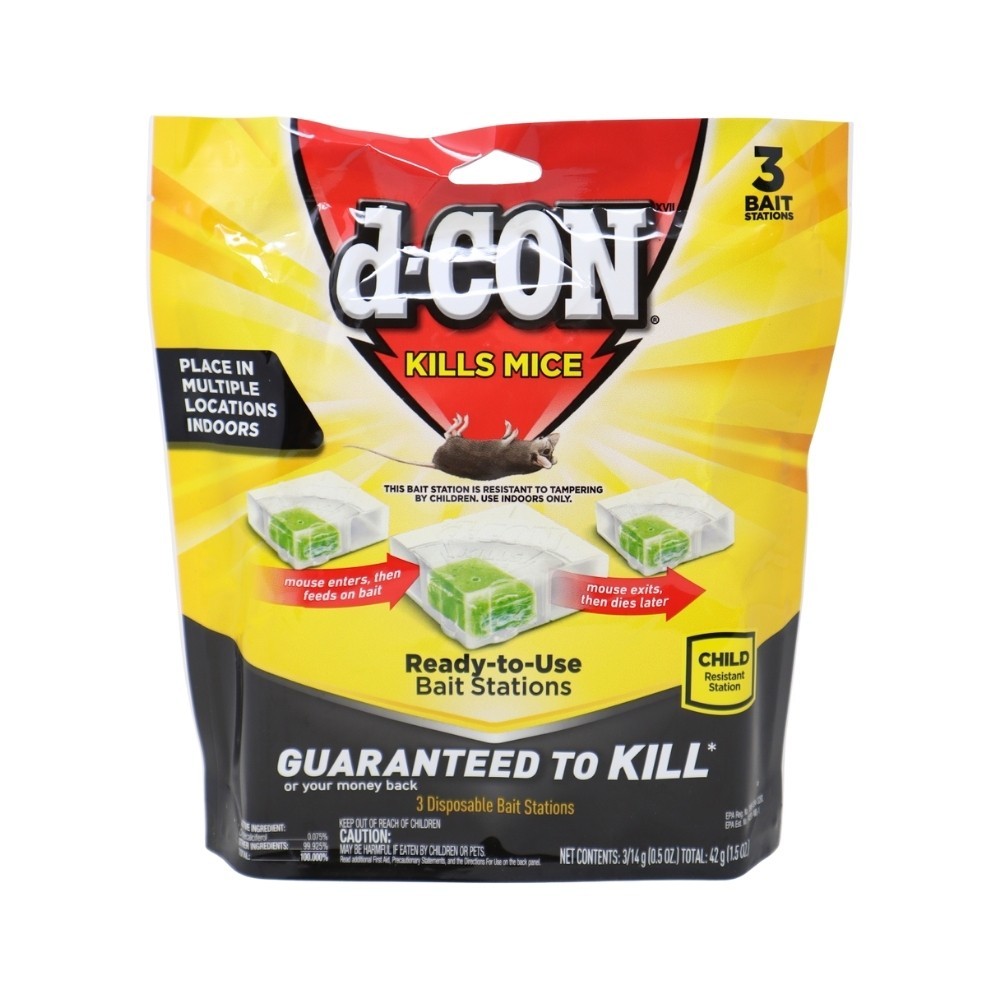 d-Con Ready-to-Use Disposable Bait Station Kills House Mice, 3 Count gallery
