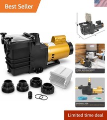 Quiet 1HP Variable Speed Pool Pump – Stainless Steel & ABS For Long-Lasting Use