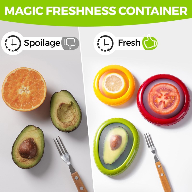 Avocado Saver Onion Storage Reusable Silicone Fruit Vegetable Containers gallery
