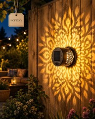 Solar Mandala Projector Waterproof Outdoor Garden Patio Light