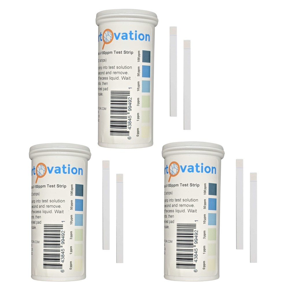 Test Strip Kit Hydrogen Peroxide H2O2 0-100 ppm 3 Bottles Strips Level