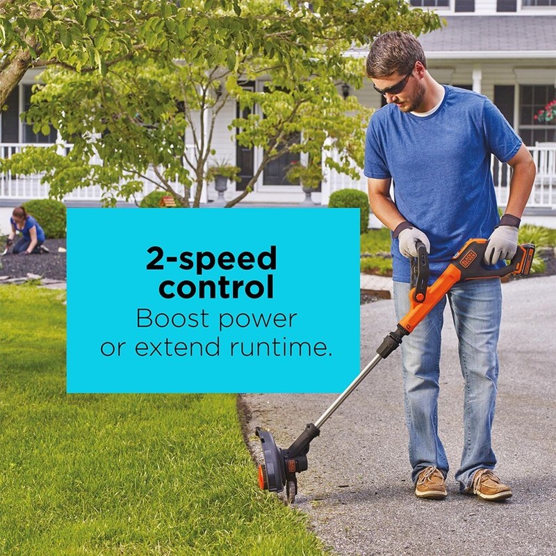 BLACK+DECKER 20V MAX* String Trimmer, 2-Speed, 12-Inch, Cordless - LST522 gallery