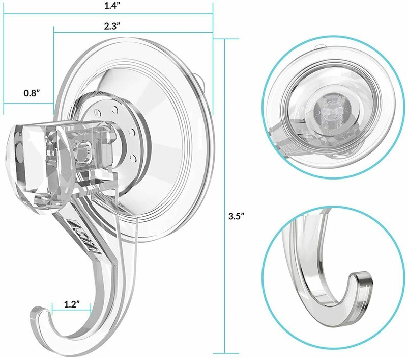 2 PCS Suction Cup Hooks Removable Heavy Duty Suction Hooks and Wreath Hanger gallery