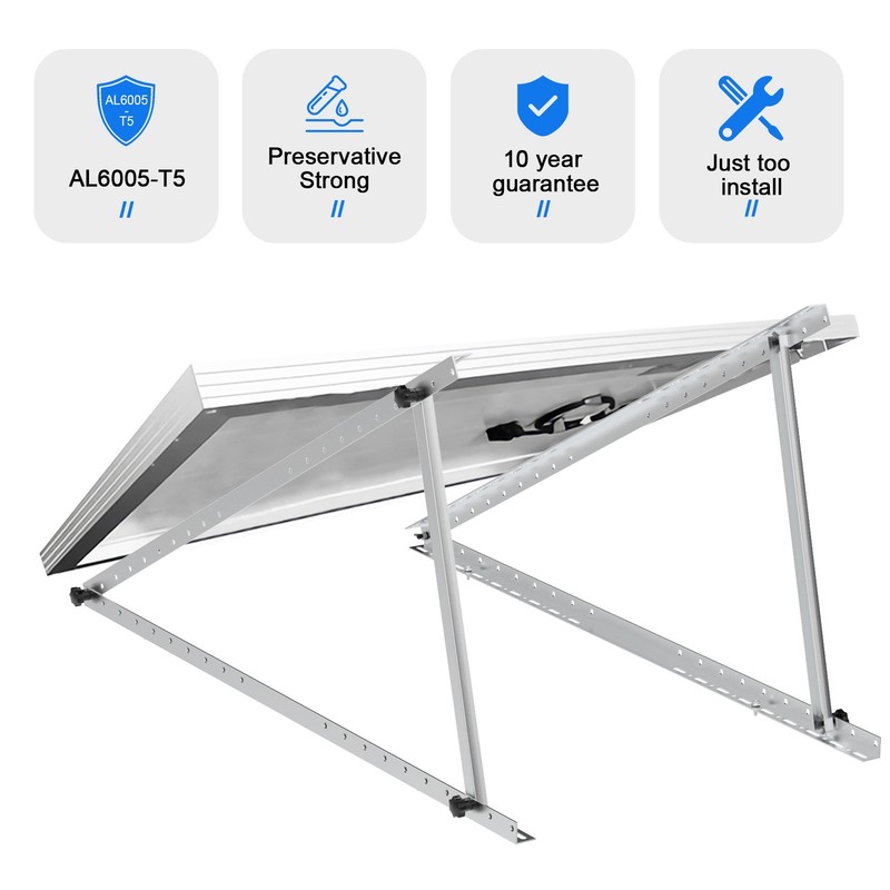 2Set 118CM Solar Panel Brackets 0-90° Adjustable Tilt Mount Rack Bracket Caravan gallery