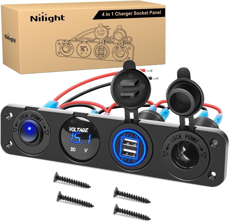 Multi-Function 4 in 1 Car Marine Outlet Panel with Switch gallery