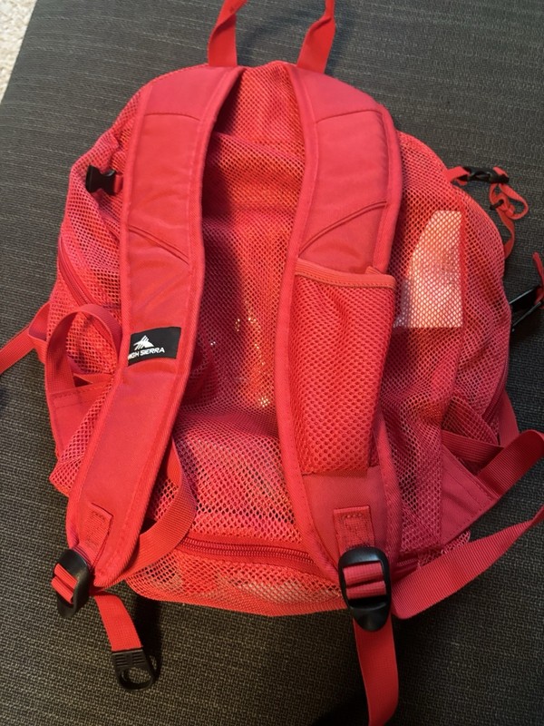 High Sierra Red Mesh Hiking Backpack GG1 3