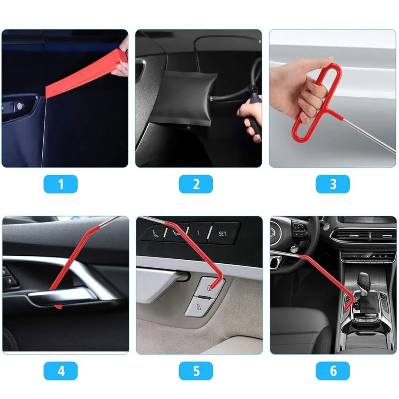 Car Window Door Emergency Open Key Lost Lock Out Unlock Auto Tools Kit Air Wedge gallery