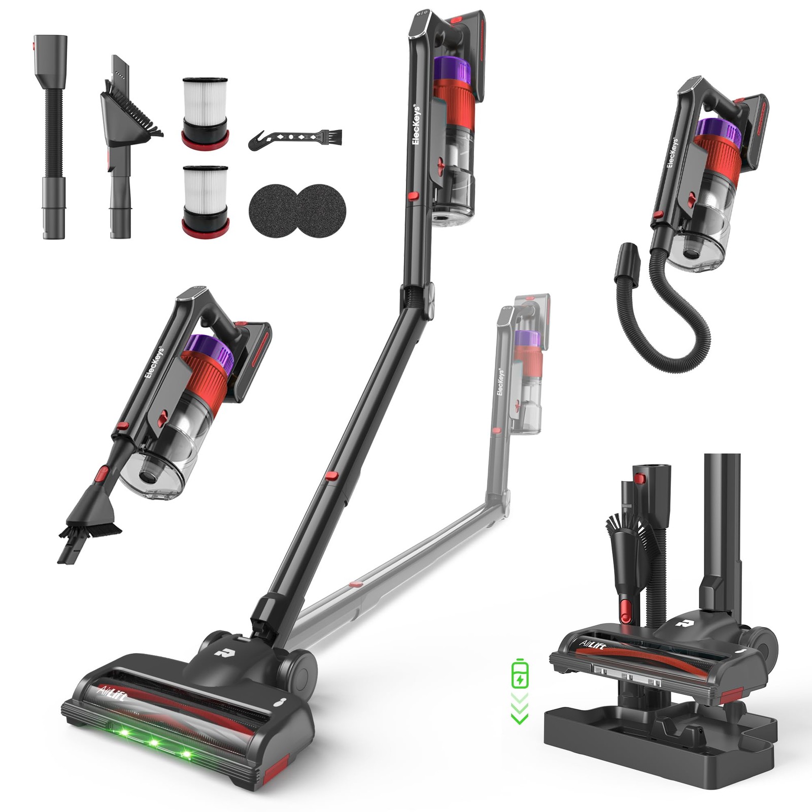 650W Cordless Vacuum Cleaner for Home, Pet Hair & Hardwood Floors, 55KPa Ligh... gallery