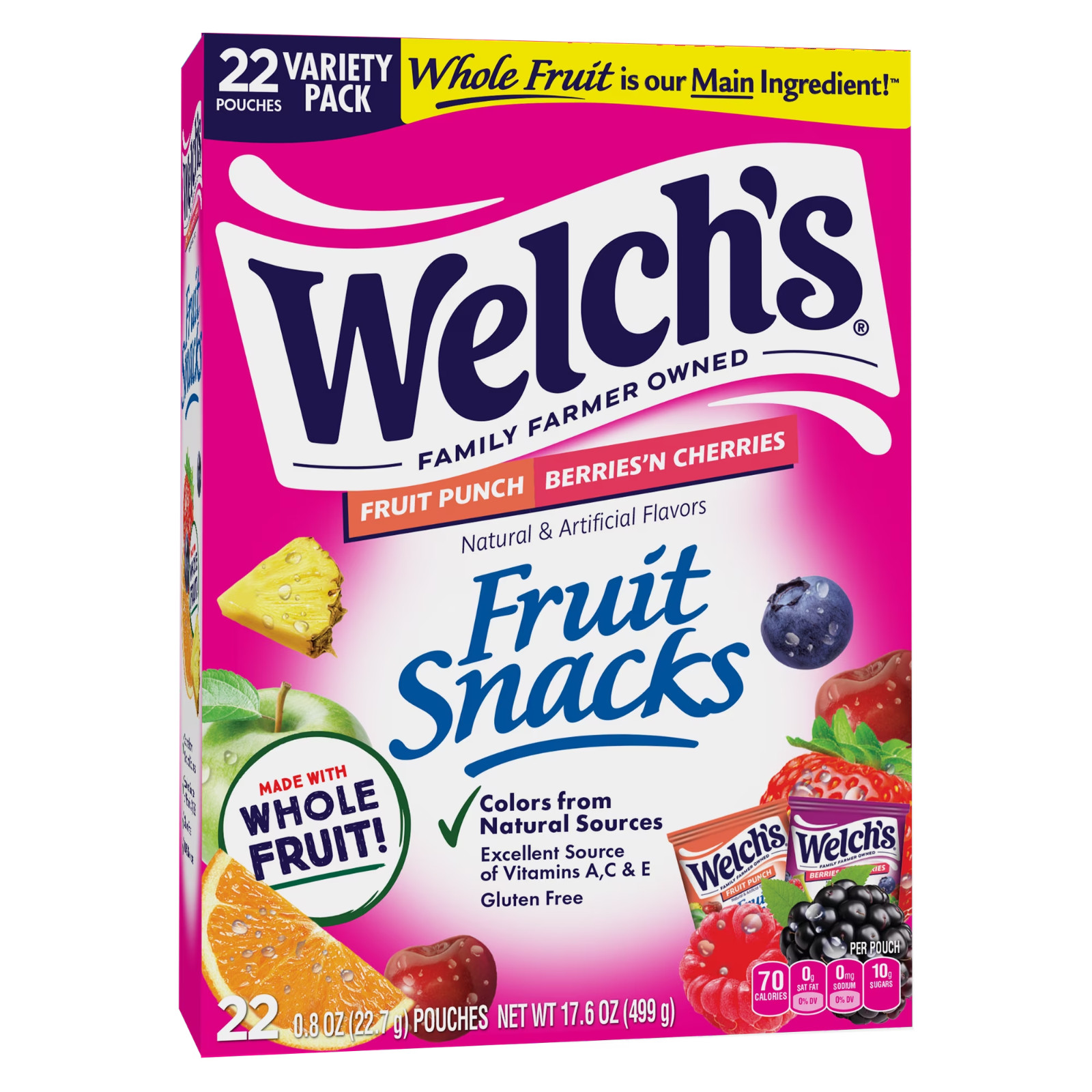 Welch's Fruit Snacks, Fruit Punch & Berries N Cherries, 0.8 oz, 22 Count gallery