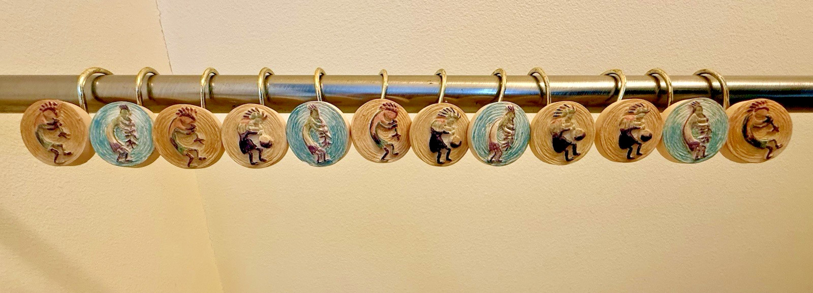 Kokopelli Primitive Musician Decorative Shower Curtain Hooks 12 Pcs Southwest gallery