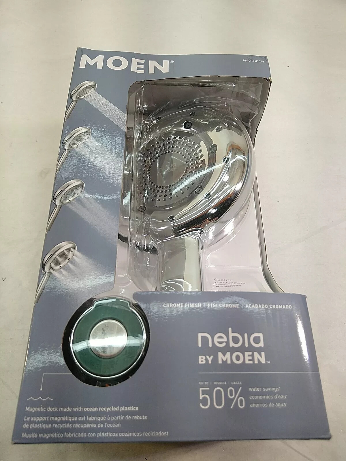 Moen 4 Spray 6.5 in. Single Wall Mount Handheld Shower Head in Chrome N401H0CH gallery