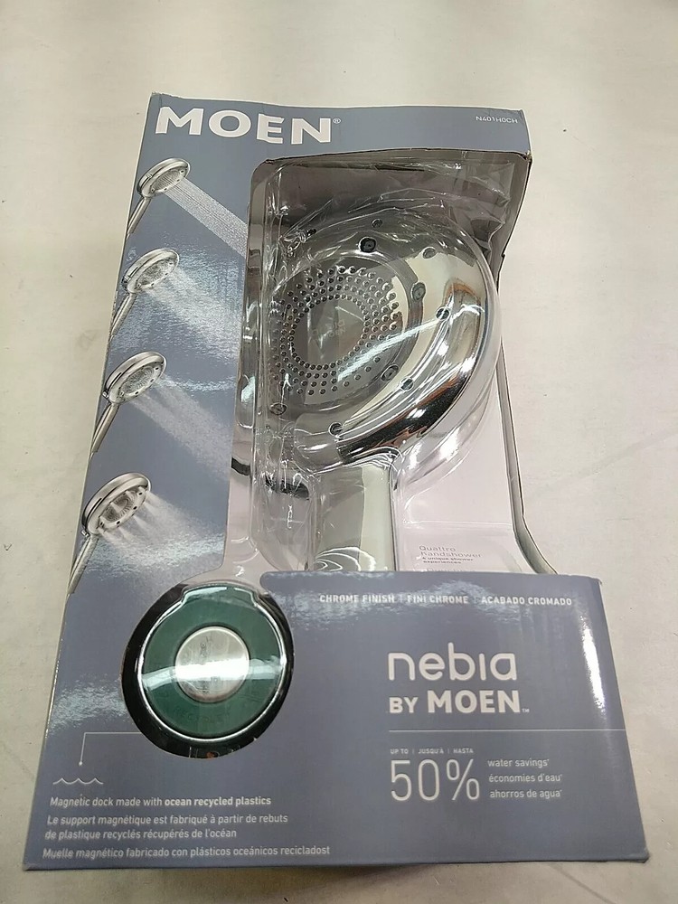 Moen 4 Spray 6.5 in. Single Wall Mount Handheld Shower Head in Chrome N401H0CH