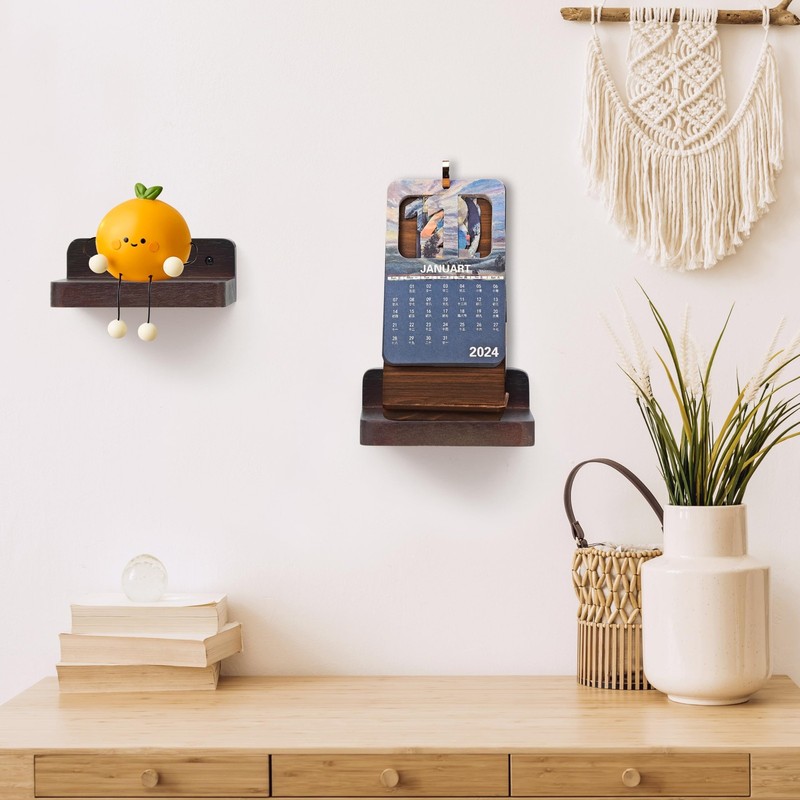 Small Floating Display Ledge Wall Shelf 4x4 Inch Rustic Dark Walnut 8 PCS gallery