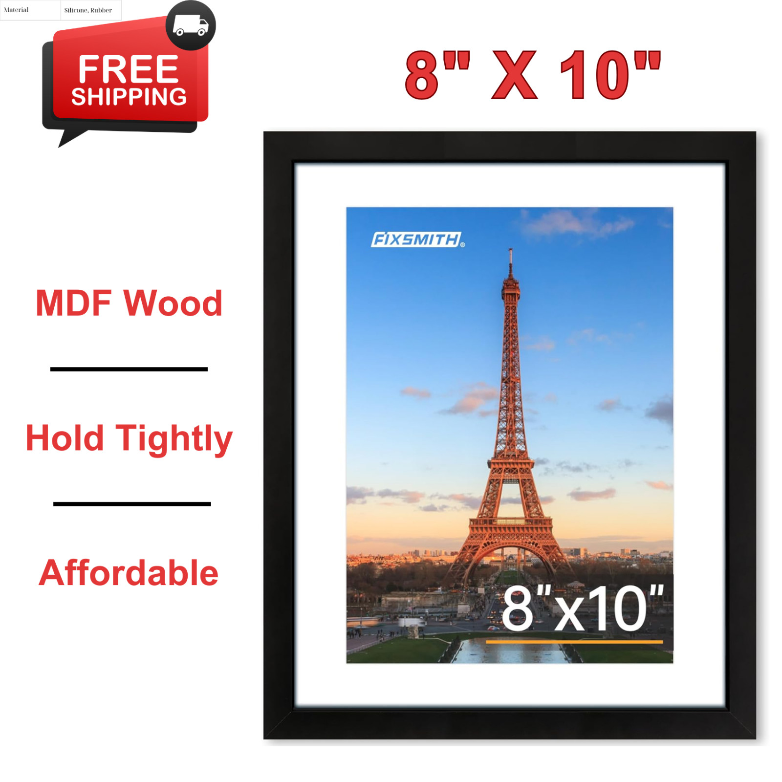 8x10 Picture Frame 1 Pack, Photo Frame W/ HD Plexiglass, Display Pictures, Black gallery