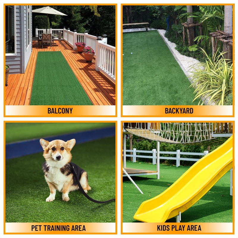 Ottomanson Artificial Grass Outdoor Runner Rug 27 X 10 Waterproof Astro Turf gallery