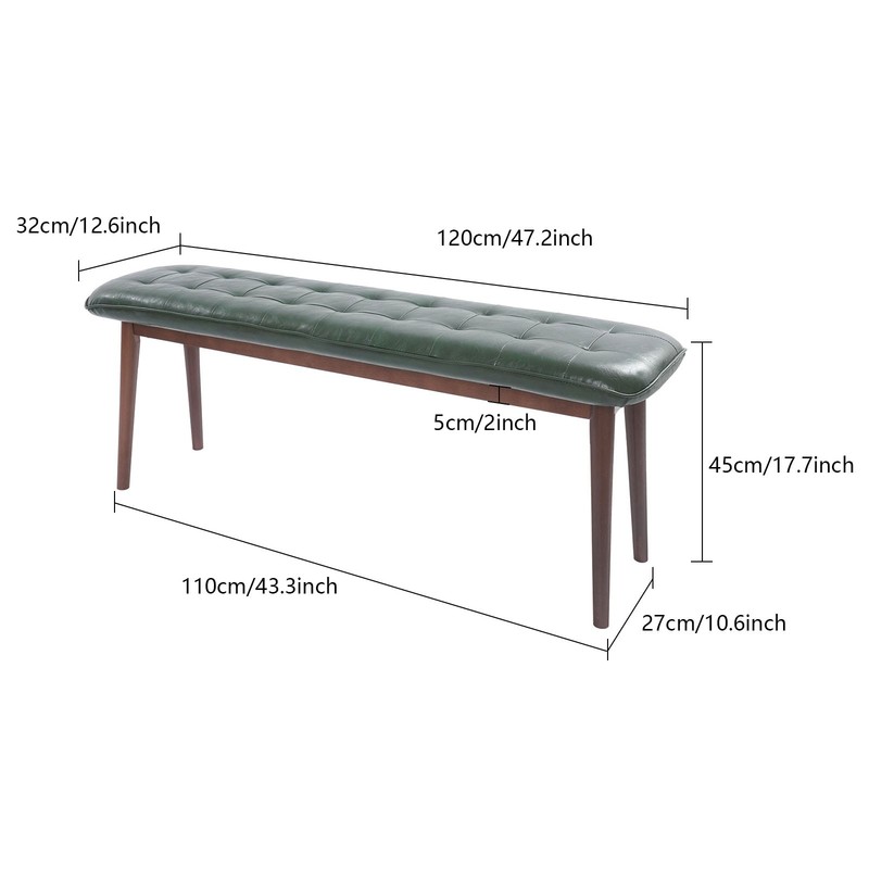 47" Solid Wood PU Bench, Solid Wood Bench for Home and Commercial Use 330.69lbs gallery