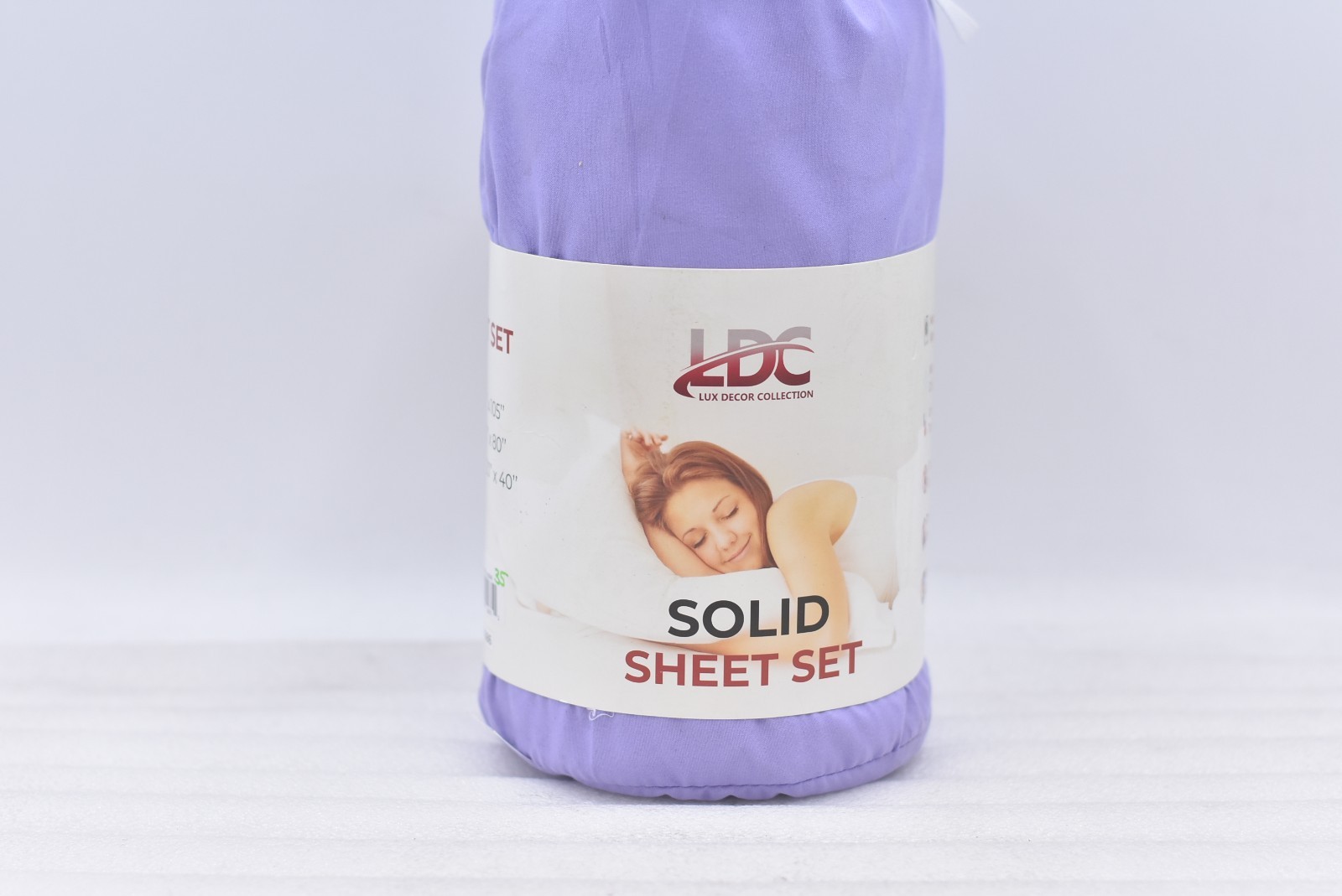 LDC Lux Decor Collection 4pc King Lavender Solid Sheet Set gallery