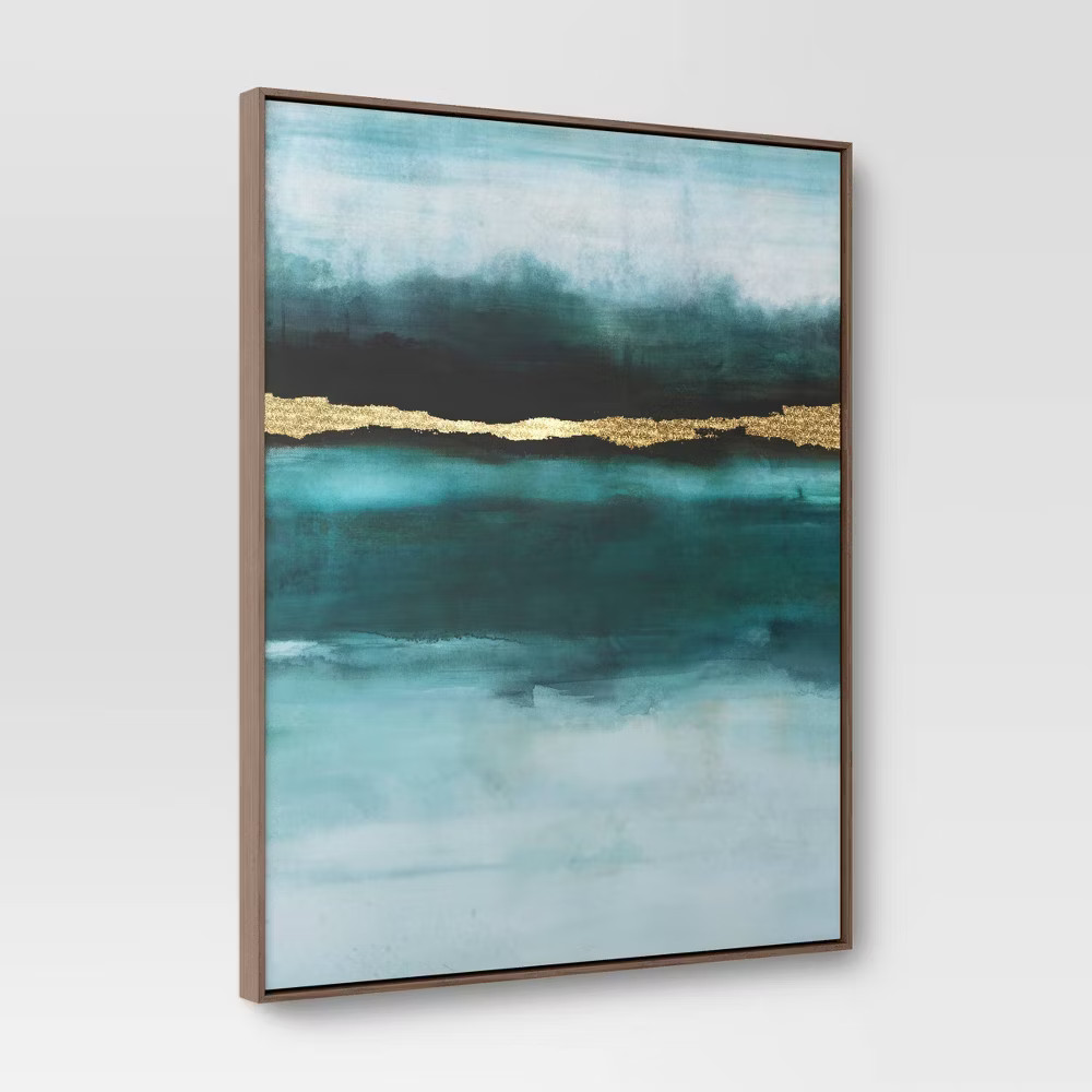24"x30" Jewel Tone Abstract Canvas Framed Art - Threshold gallery