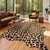 AROGAN Premium Leopard Print Rug 4.6x5.2 Feet, Machine Washable Faux Fur Cheetah gallery