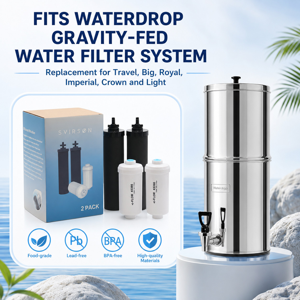 Combo Pack BB9-2 Black Filters + K5366 Fluoride Filters for Berkey System gallery