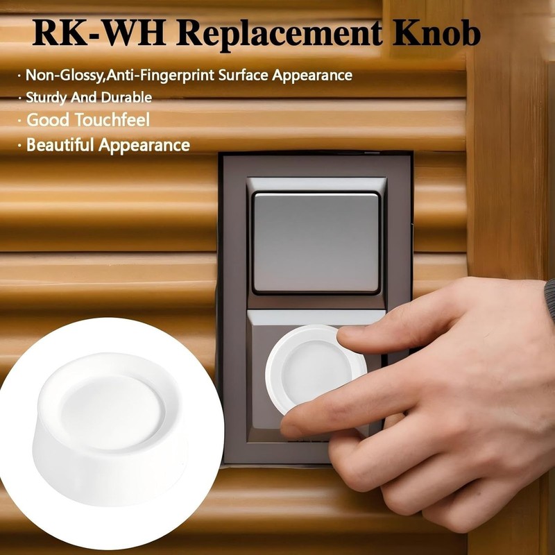 Durable White Rotary Dimmer Knobs - 2 Pack, Perfect for Home Lighting Control gallery