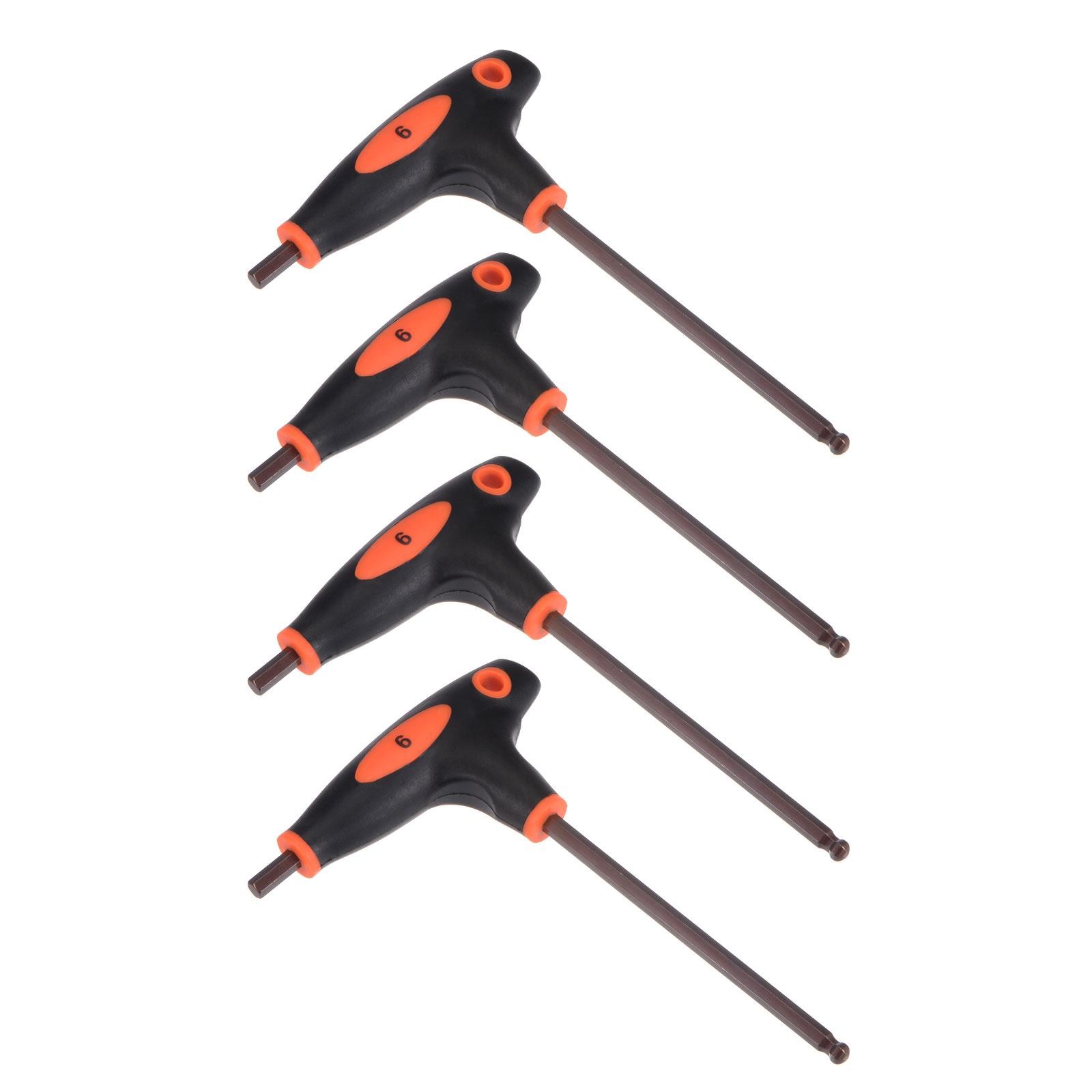 6mm Ball End Hex Key T-Handle Wrench Spanner, Metric S2 Steel 4 Pcs gallery