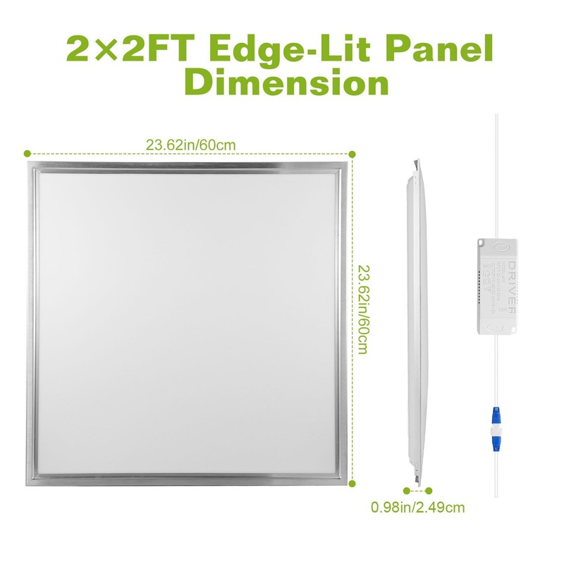 2 Pack 2x2 LED Flat Panel Light 48W Drop Ceiling Light Indoor Commercial Fixture gallery