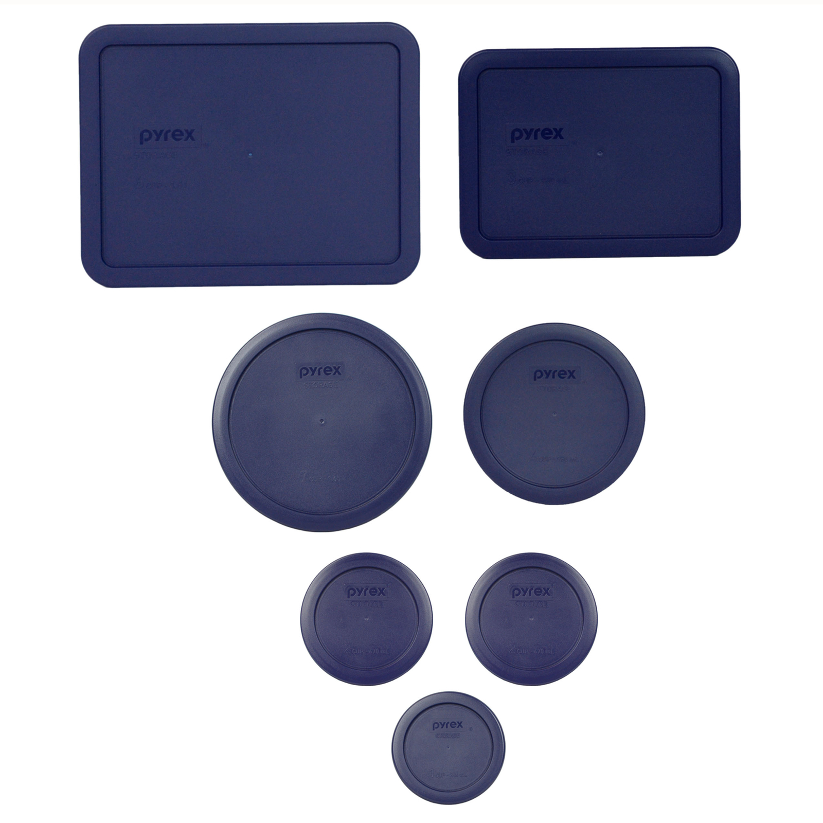 Pyrex 7211-PC, 7210-PC, 7402-PC, 7201-PC, 7200-PC, & 7202-PC Blue Lid Combo gallery