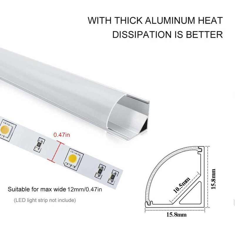 LED V Shape Aluminum Channel System Track Led Strip Light Diffuser Mount Holder gallery
