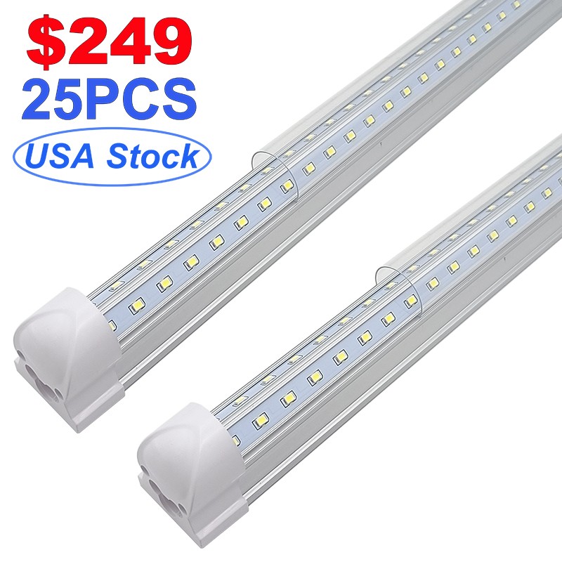 25 Pack T8 LED Tube Light Bulb 6500K 5FT LED Shop Strip Light Fixture 48W 6200Lm gallery