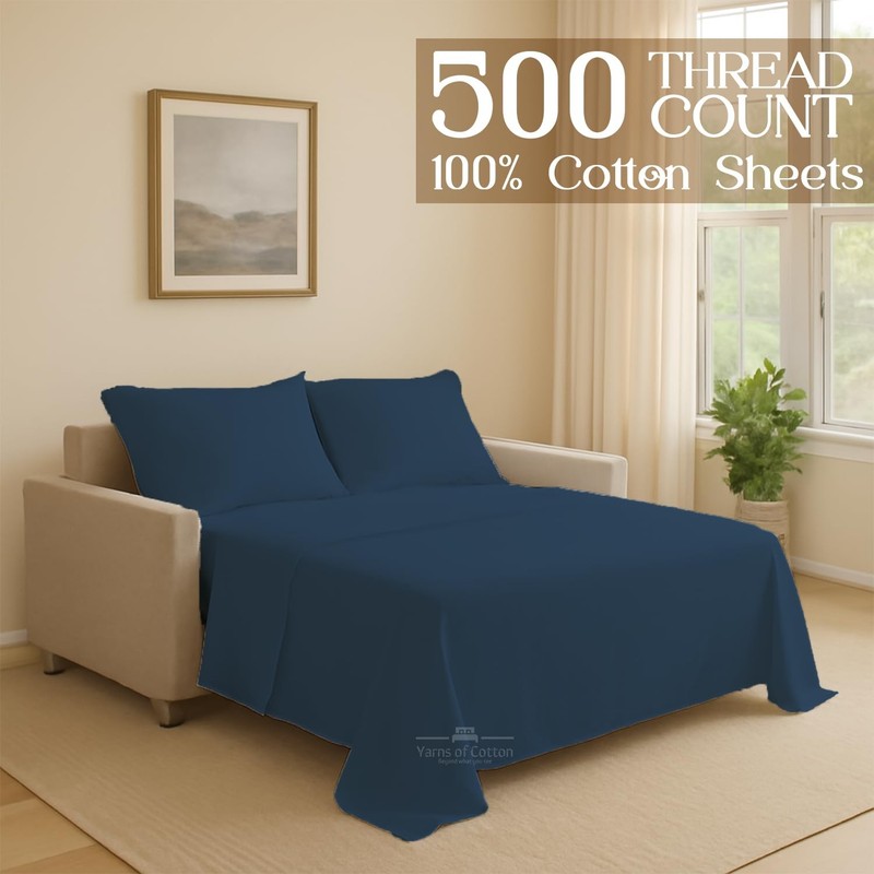 Sleeper Sofa 4 Piece Bed Sheet Set Premium Quality 100% Cotton 500 Thread Cou... gallery