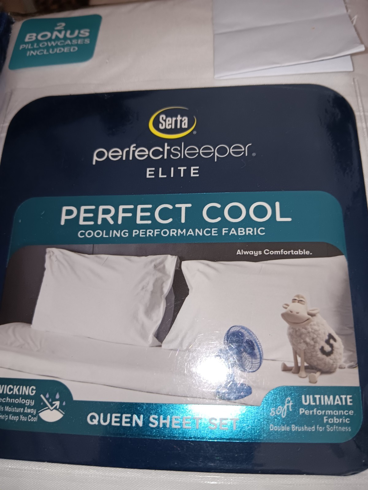 SERTA PERFECT SLEEPER SOFT WHITE 6 PIECE QUEEN COOLING SHEET SET 100% POLY NIP gallery