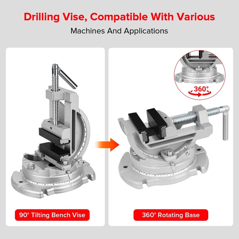 Multi-Angle Bench Clamp with Heavy-Duty Vise Function: 0-90° Tilt, 360° Swive... gallery