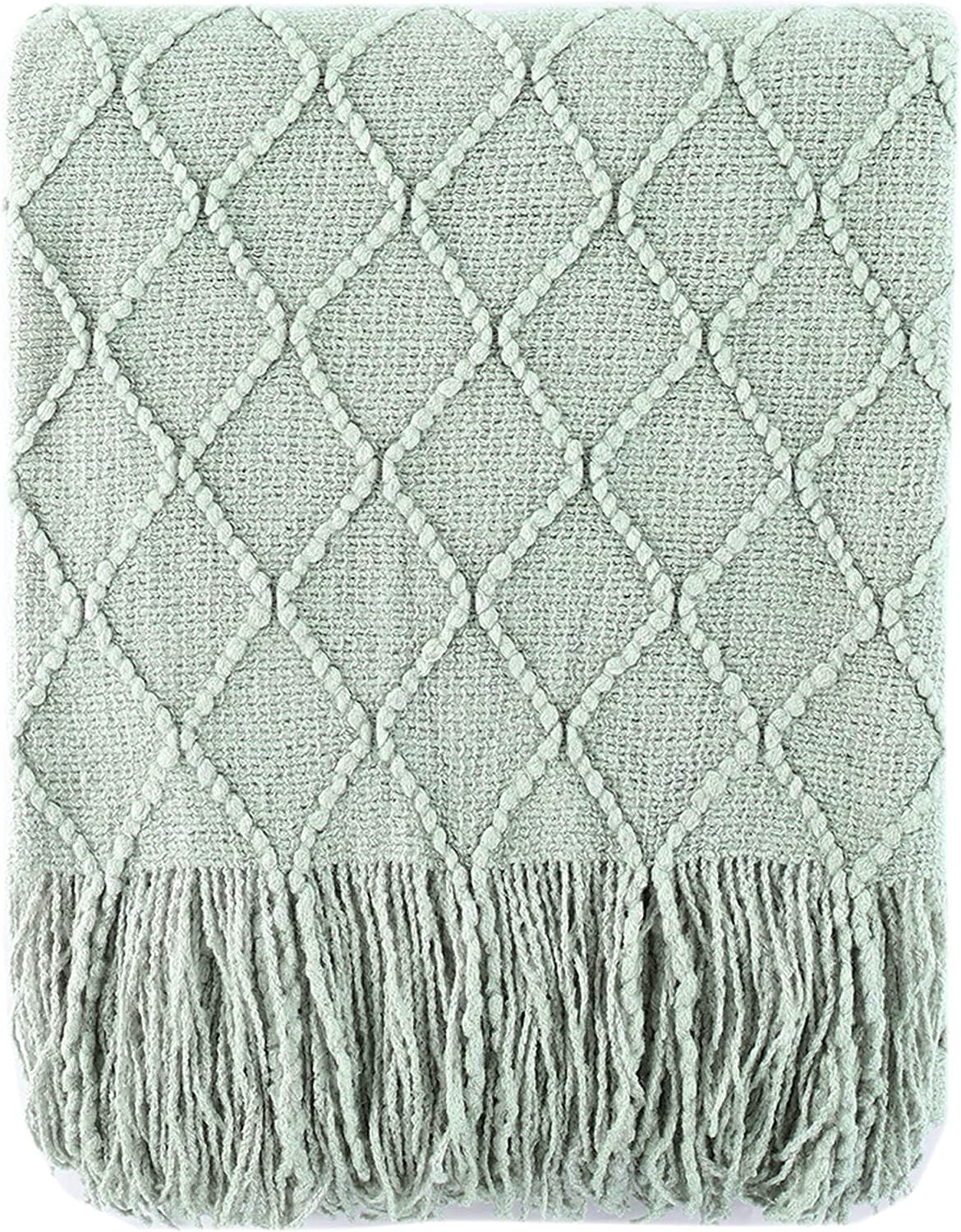 BATTILO HOME Sage Green Throw Blanket for Couch, Boho Bed Throws for Home Dec... gallery