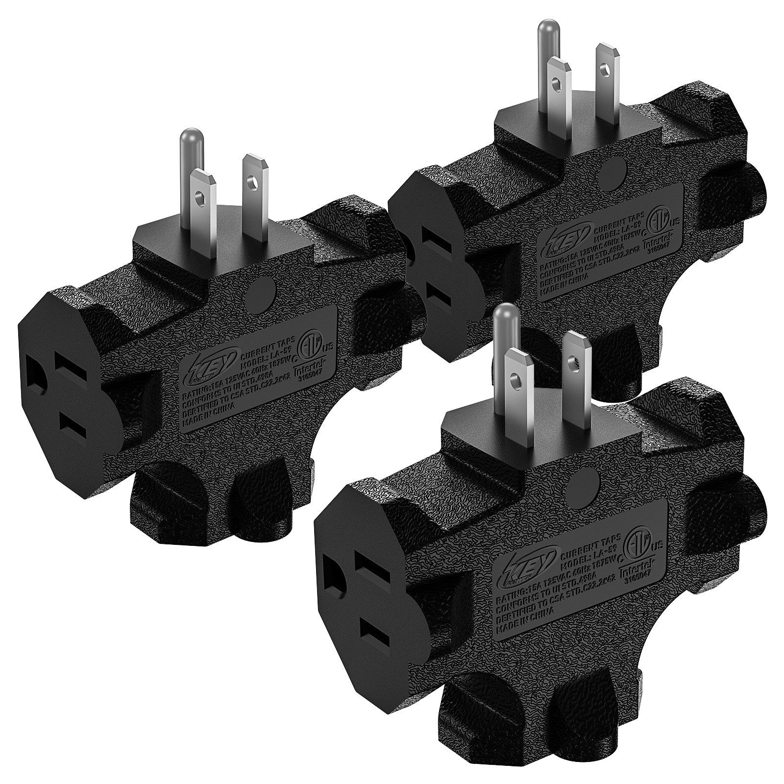 3 Outlet +2USB Extender Indoor Grounded AC Power Wall Tap Travel Adapter Plug gallery