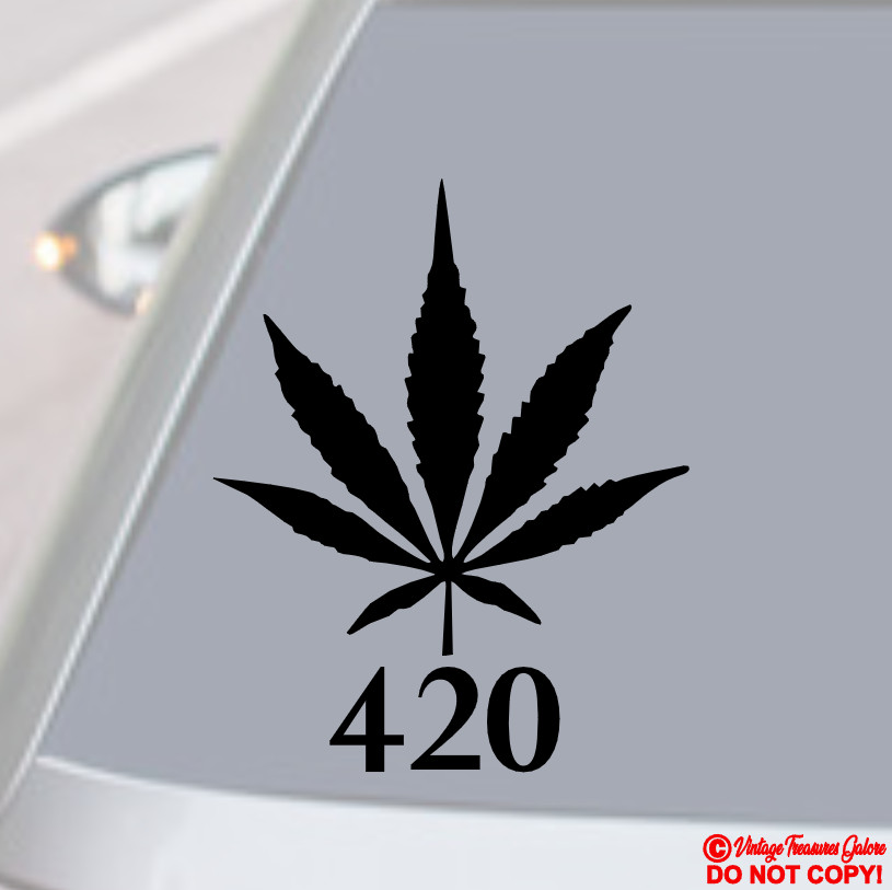MARIJUANA LEAF 420 Vinyl Decal Sticker Car Window Wall Bumper POT WEED DOPE JDM gallery